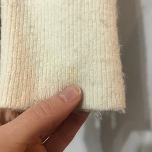 MADEWELL Cream & Grey Cardigan Sweater Jacket Wool Alpaca Womens M Fall Preppy - Picture 9 of 10